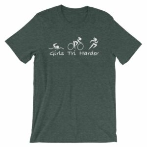 Girls Tri Harder Funny woman's Triathlon T-shirt - Image 3
