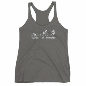 WGirls Tri Harder Funny woman's Triathlon Women's tank top - Image 4