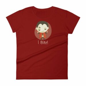 Vampire I Bite Cute Funny Creepy Halloween Women's T-Shirt - Image 14
