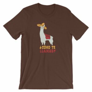 Como Te Llamas Funny Llama Spanish Word Humor T-Shirt - Image 2