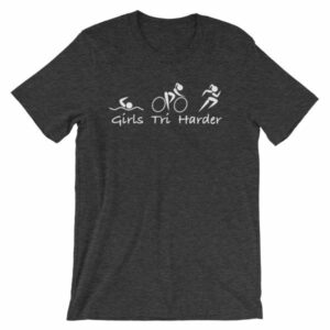 Girls Tri Harder Funny woman's Triathlon T-shirt - Image 7