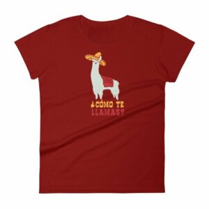 Como Te Llamas Funny Llama Spanish Word Humor Women's T-Shirt - Image 14