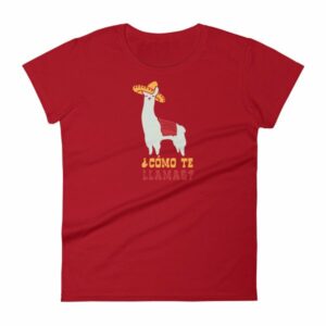Como Te Llamas Funny Llama Spanish Word Humor Women's T-Shirt - Image 17