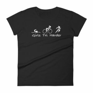 Girls Tri Harder Funny woman's Triathlon Women's T-shirt