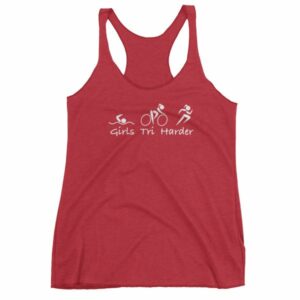WGirls Tri Harder Funny woman's Triathlon Women's tank top - Image 12
