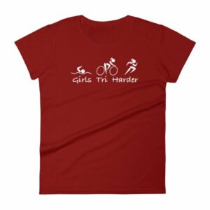 Girls Tri Harder Funny woman's Triathlon Women's T-shirt - Image 14