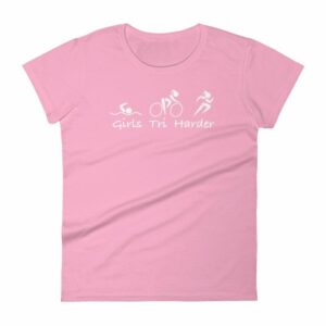 Girls Tri Harder Funny woman's Triathlon Women's T-shirt - Image 15