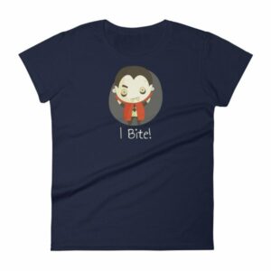 Vampire I Bite Cute Funny Creepy Halloween Women's T-Shirt - Image 4