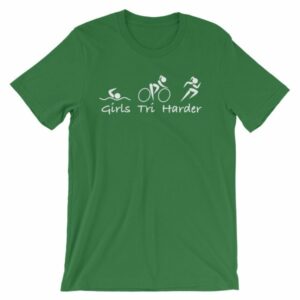 Girls Tri Harder Funny woman's Triathlon T-shirt - Image 9