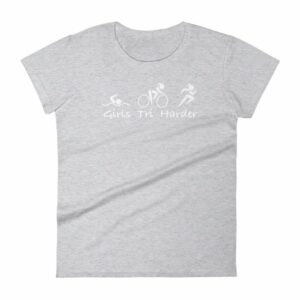 Girls Tri Harder Funny woman's Triathlon Women's T-shirt - Image 7