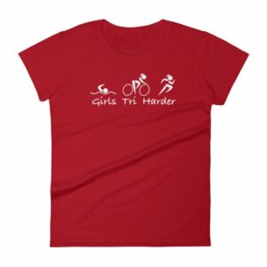 Girls Tri Harder Funny woman's Triathlon Women's T-shirt - Image 17