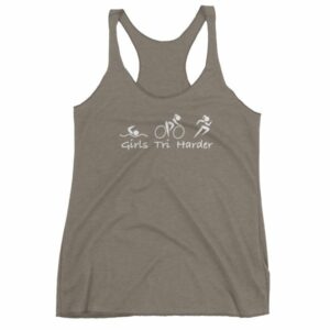 WGirls Tri Harder Funny woman's Triathlon Women's tank top - Image 6