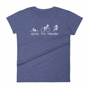 Girls Tri Harder Funny woman's Triathlon Women's T-shirt - Image 6