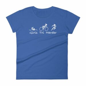 Girls Tri Harder Funny woman's Triathlon Women's T-shirt - Image 9