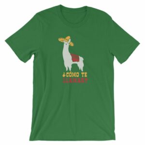 Como Te Llamas Funny Llama Spanish Word Humor T-Shirt - Image 9