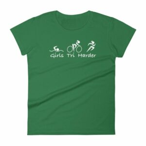 Girls Tri Harder Funny woman's Triathlon Women's T-shirt - Image 8