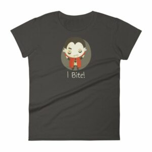 Vampire I Bite Cute Funny Creepy Halloween Women's T-Shirt - Image 2