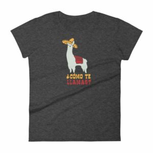Como Te Llamas Funny Llama Spanish Word Humor Women's T-Shirt - Image 3
