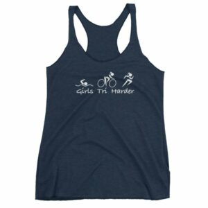 WGirls Tri Harder Funny woman's Triathlon Women's tank top - Image 5