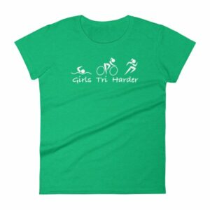 Girls Tri Harder Funny woman's Triathlon Women's T-shirt - Image 10