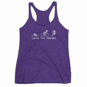 WGirls Tri Harder Funny woman's Triathlon Women's tank top - Image 7