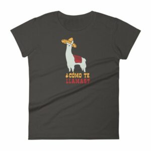 Como Te Llamas Funny Llama Spanish Word Humor Women's T-Shirt - Image 2