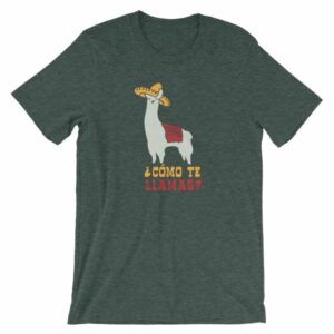 Como Te Llamas Funny Llama Spanish Word Humor T-Shirt - Image 3