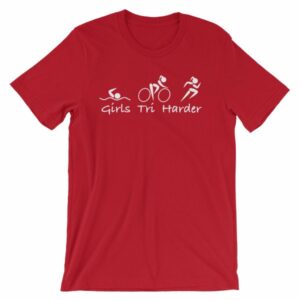 Girls Tri Harder Funny woman's Triathlon T-shirt - Image 13