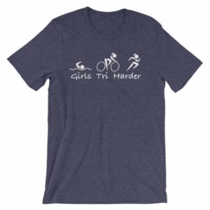 Girls Tri Harder Funny woman's Triathlon T-shirt - Image 4