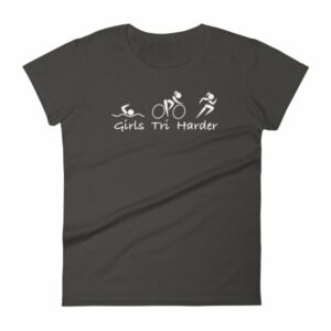 Girls Tri Harder Funny woman's Triathlon Women's T-shirt - Image 2