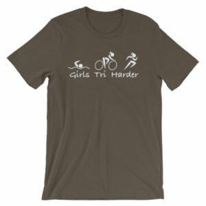 Girls Tri Harder Funny woman's Triathlon T-shirt - Image 8