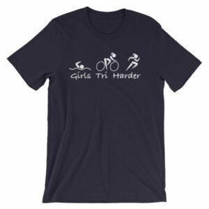 Girls Tri Harder Funny woman's Triathlon T-shirt - Image 6