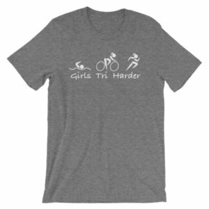 Girls Tri Harder Funny woman's Triathlon T-shirt - Image 10