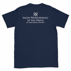 Salon Professionals of San Diego Unisex T-Shirt (Back Logo) - Image 2
