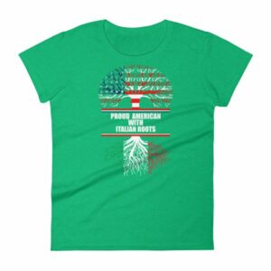 Proud American with Italian Roots Heritage Woman's T-Shirt - Image 10
