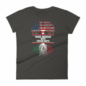 Proud American with Italian Roots Heritage Woman's T-Shirt - Image 2