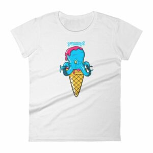 Yummy Octopus Ice Cream Cone Funny Sea Life Woman's T-Shirt