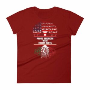 Proud American with Italian Roots Heritage Woman's T-Shirt - Image 14