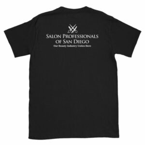 Salon Professionals of San Diego Unisex T-Shirt (Back Logo)