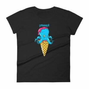 Yummy Octopus Ice Cream Cone Funny Sea Life Woman's T-Shirt - Image 2