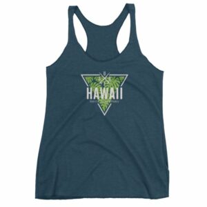 Hawaii State Cool Crossed Surfboards Tropical Women's Racerback Tank - Image 3