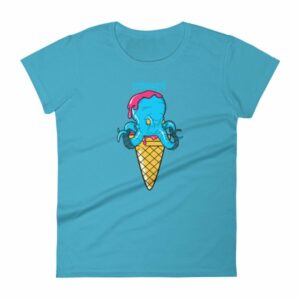 Yummy Octopus Ice Cream Cone Funny Sea Life Woman's T-Shirt - Image 14