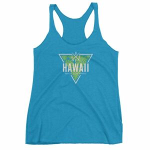 Hawaii State Cool Crossed Surfboards Tropical Women's Racerback Tank - Image 12