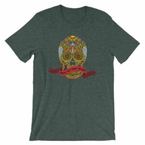 Day of the Dead Sugar Skull Dia de los Muertos T-Shirt - Image 3