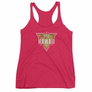 Hawaii State Cool Crossed Surfboards Tropical Women's Racerback Tank - Image 14
