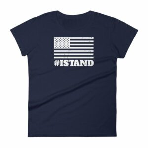 I Stand American Flag Hashtag Anthem Woman's T-Shirt - Image 4