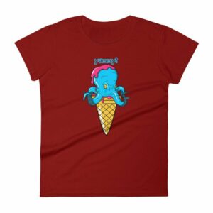 Yummy Octopus Ice Cream Cone Funny Sea Life Woman's T-Shirt - Image 15