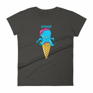 Yummy Octopus Ice Cream Cone Funny Sea Life Woman's T-Shirt - Image 3