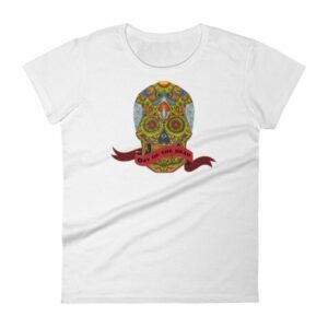 Day of the Dead Sugar Skull Dia de los Muertos Woman's T-Shirt - Image 2