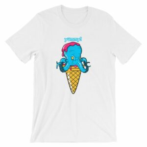 Yummy Octopus Ice Cream Cone Funny Sea Life T-Shirt - Image 2